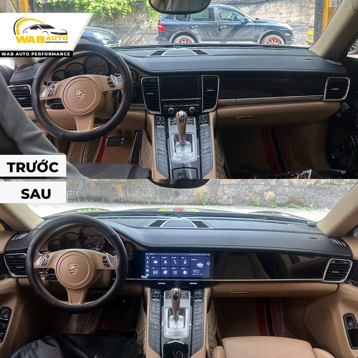Hình Ảnh Thực Tế Nâng Cấp Màn Hình Android 12.3 Inch Porsche Panamera 970