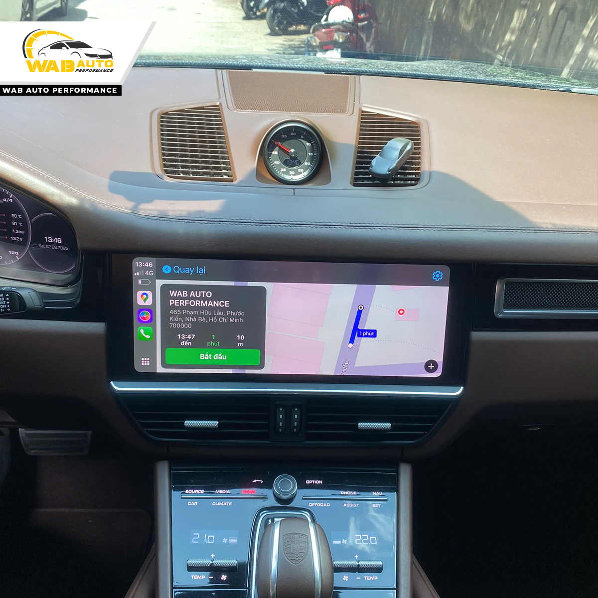 Porsche Cayenne S 9YA - 2021 nâng cấp màn hình Apple carplay full screen và kết nối không dây tại WAB Auto