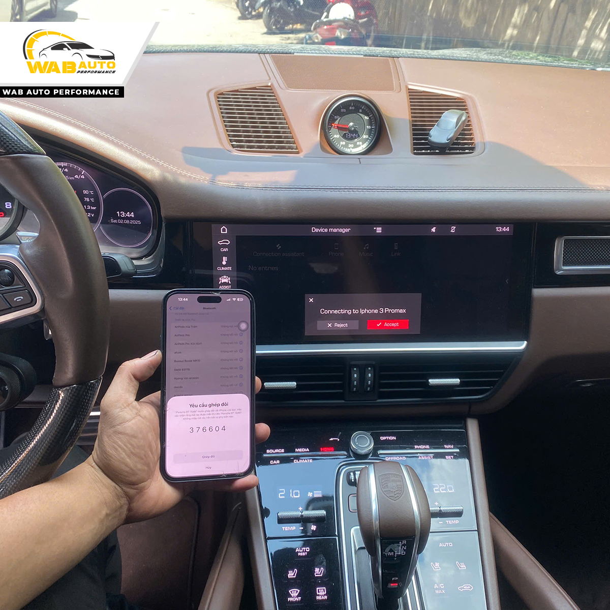 Porsche Cayenne S 9YA - 2021 nâng cấp màn hình Apple carplay full screen và kết nối không dây tại WAB Auto