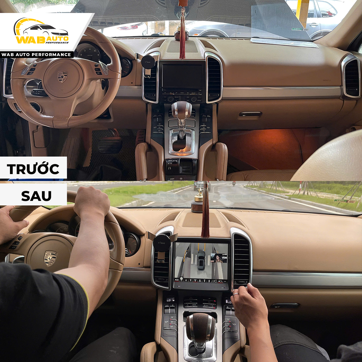 Nâng cấp màn hình Android cho Porsche Cayenne 2011 