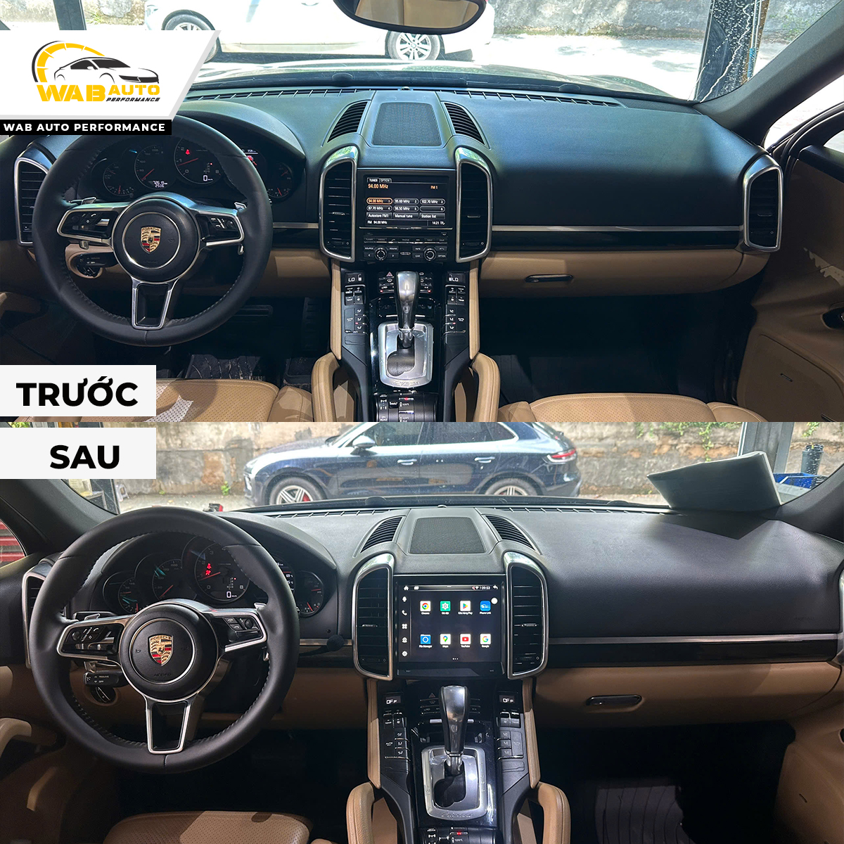 Nâng cấp màn hìn Android Porsche Cayenne 2016 