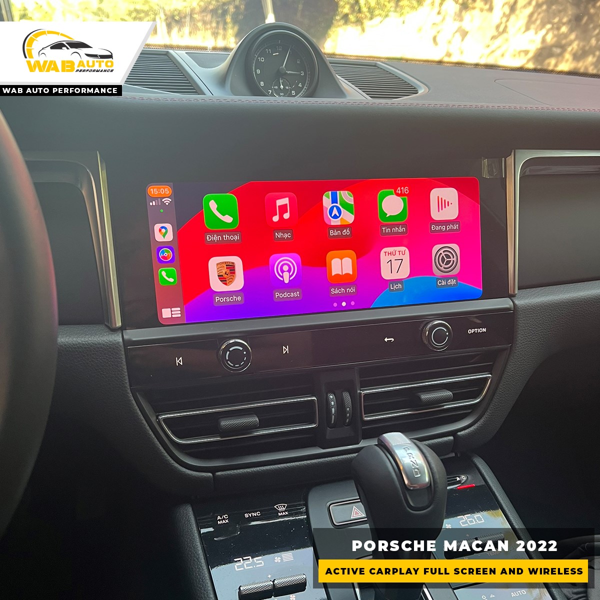 Porsche Macan 2022 nâng cấp carplay full màn và kết nối wireless không dây 