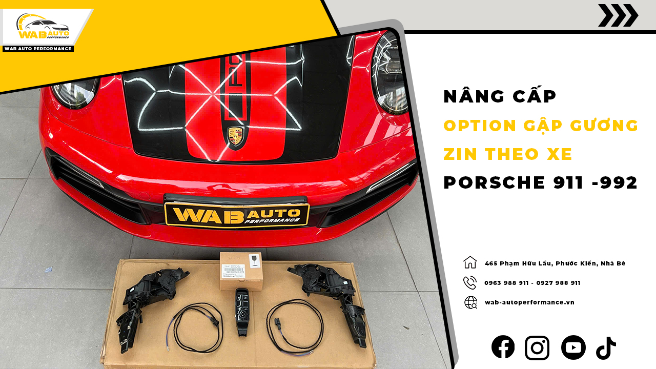 Nâng Cấp Option Gập Gương Cho Porsche 911 – 992 Zin Theo Xe