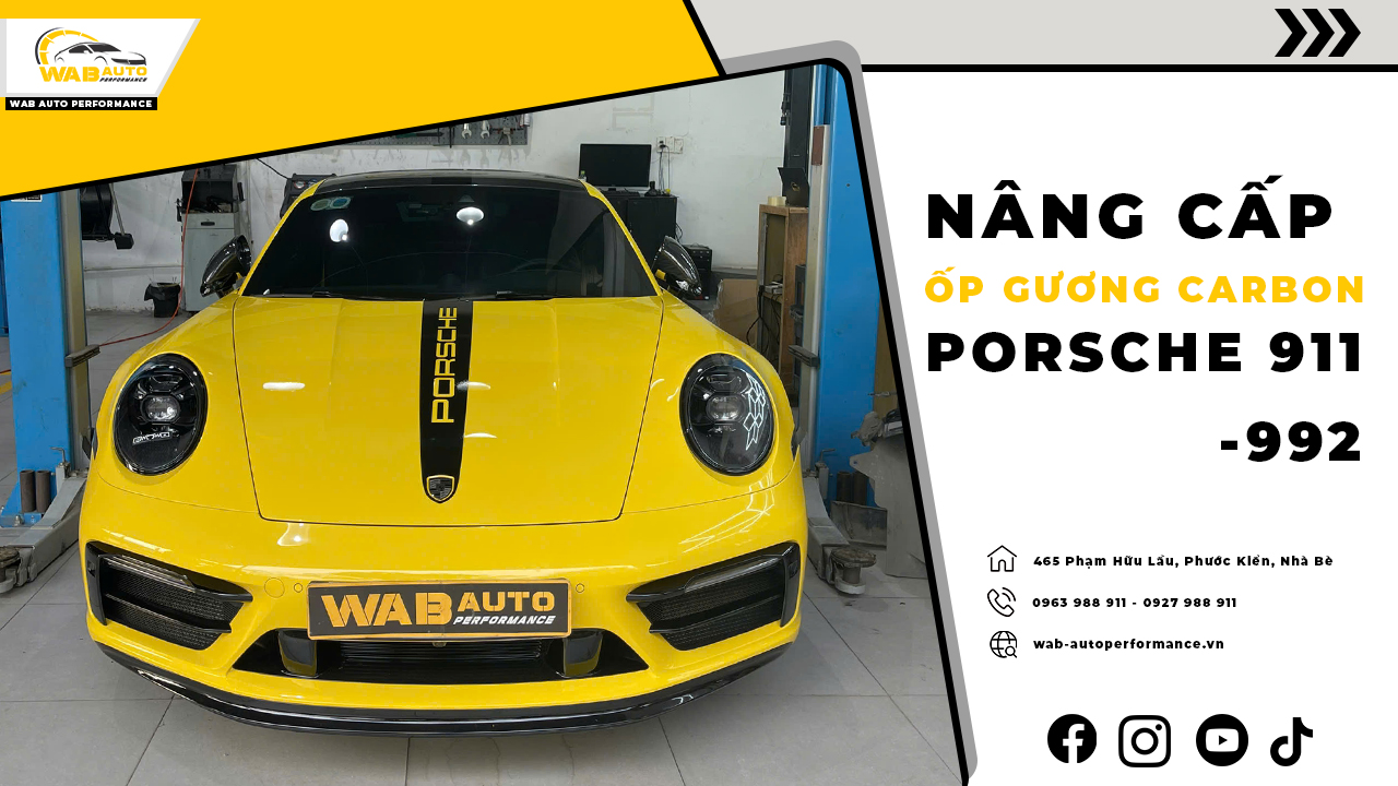 Nâng Cấp Ốp Gương Carbon Porsche 911 – 992