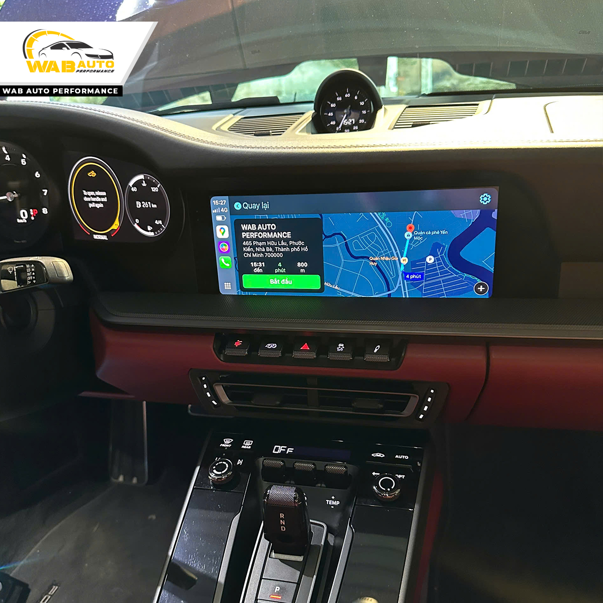 Porsche 911 Model 992 Carrera S 2021 nâng cấp carplay không dây và full màn tại WAB Auto.