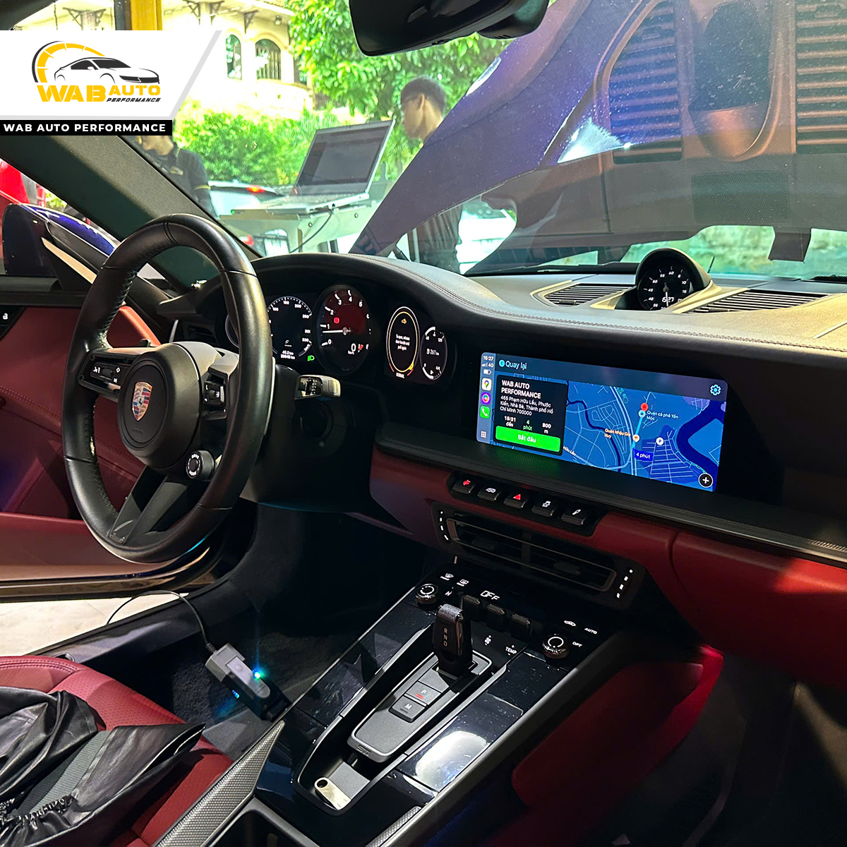 Porsche 911 Model 992 Carrera S 2021 nâng cấp carplay không dây và full màn tại WAB Auto.